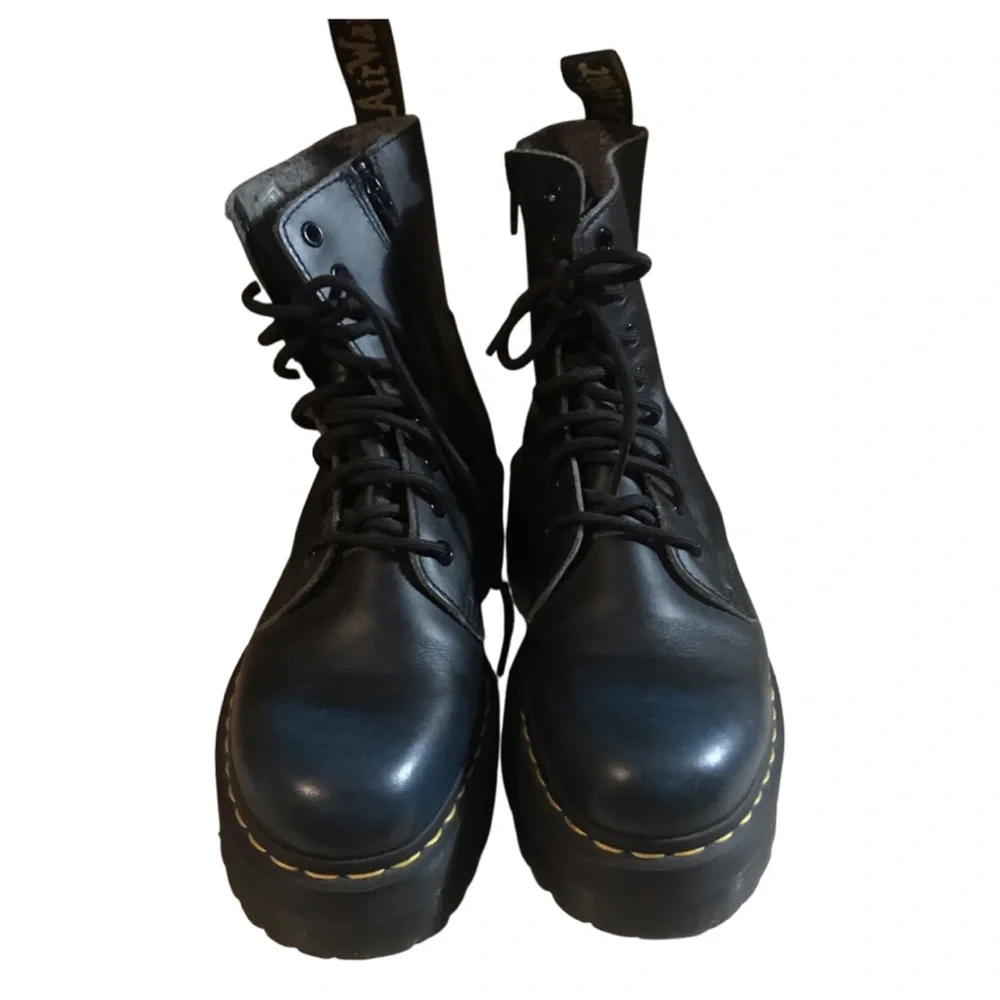 DR MARTENS JADON VINTAGE BLUE PLATFORM BOOTS SUPER RARE - Picture 1 of 6